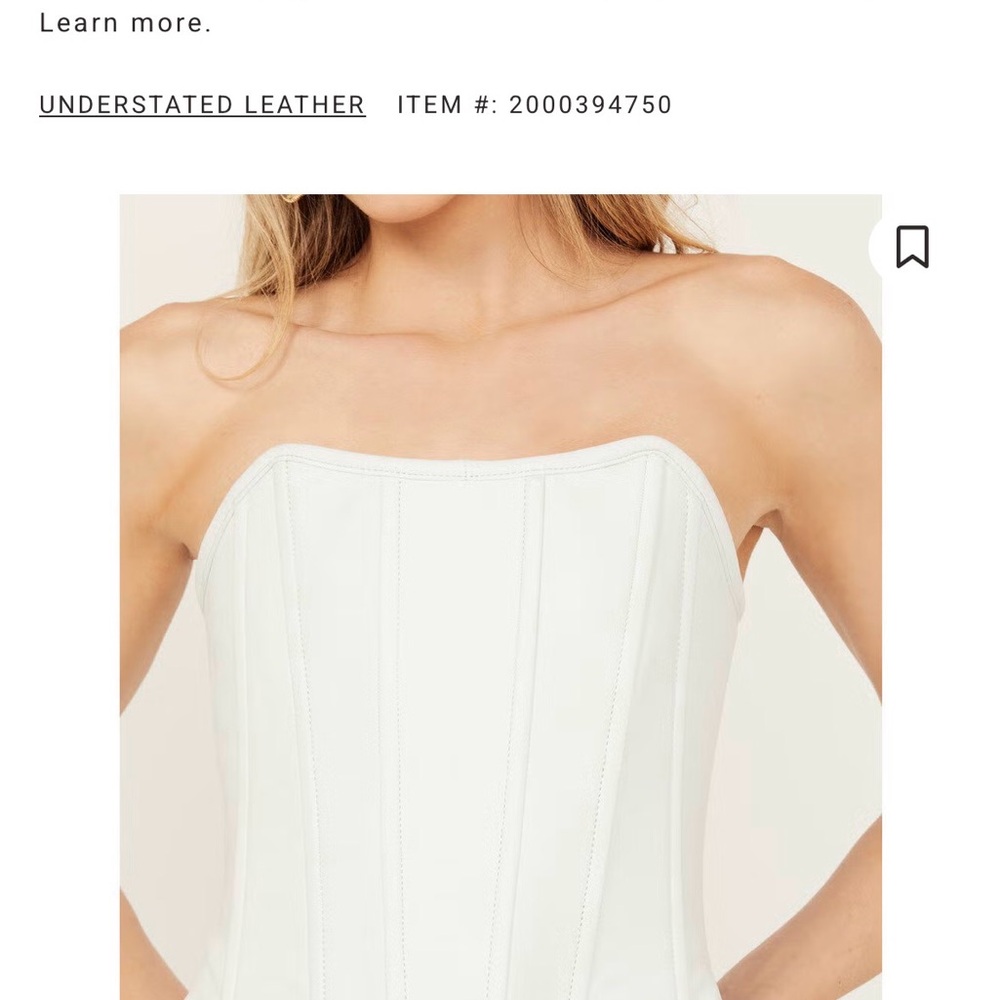 Understated Leather White Strapless Corset Bustier Small